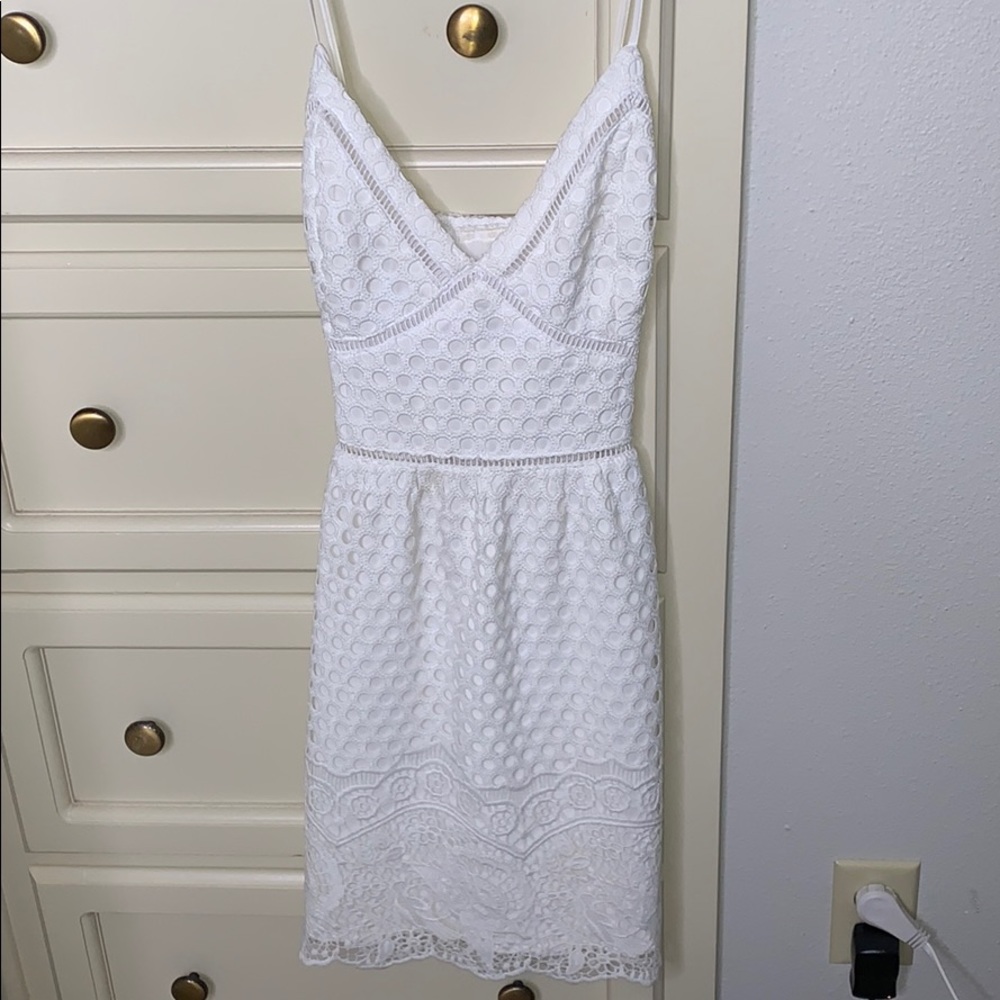 white women’s lace dress